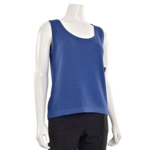 St. John Sport Ink Blue Scoop Neck Shell